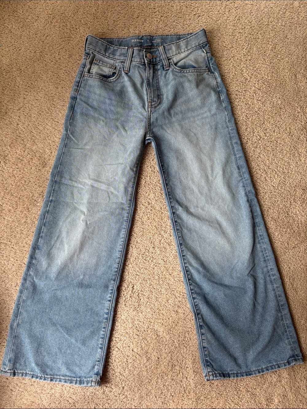 Old Navy Light Blue Wide Leg Denim Jeans girls size 12